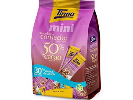 Tirma Chocolate con Leche 50% Cacao Mini con 30% Menos de Azúcar, 14 Unidades x 15g, 210g Sale