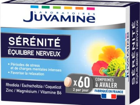 Juvamine - Balance nervioso de la serenidad - Promueve la relajación y la relajación - 60 tabletas - Basado en plantas y minerales Embalaje Deteriorado For Discount