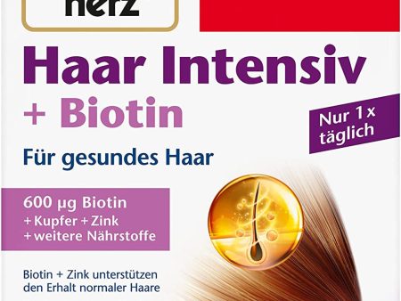 Doppelherz Hair Intensive - Con biotina y zinc para ayudar a mantener el cabello normal - 100 cápsulas Embalaje Deteriorado Online