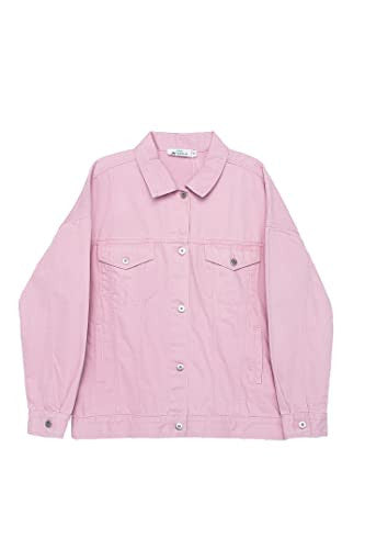 Befree Mujer Chaqueta Vaquera Oversize de Algodón Rosa M, Reacondicionado Fashion