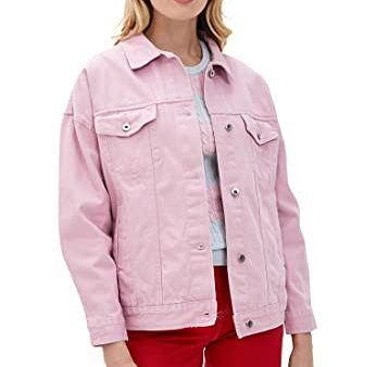 Befree Mujer Chaqueta Vaquera Oversize de Algodón Rosa M, Reacondicionado Fashion